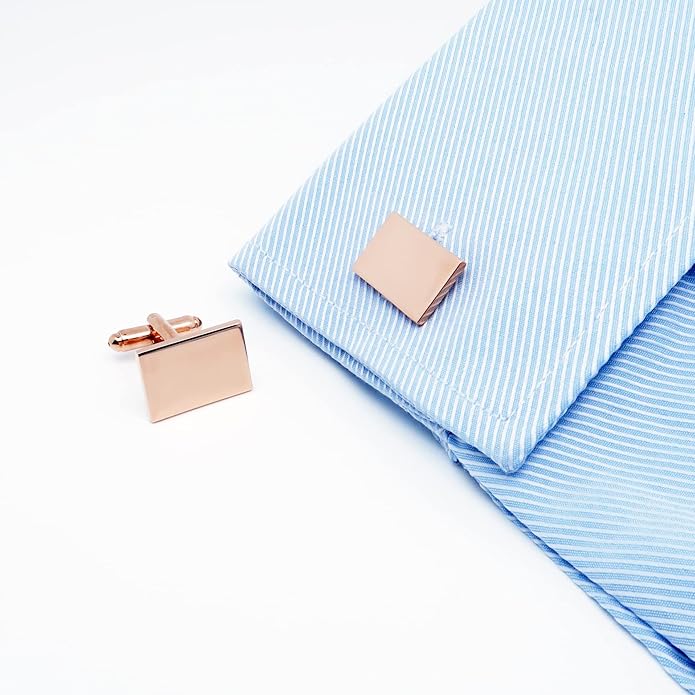 Jonwo Classic Rectangle Stainless Steel Men's Cufflinks in Gift Box Classic Tuxedo Shirt Cuff Link for Wedding Formal Business