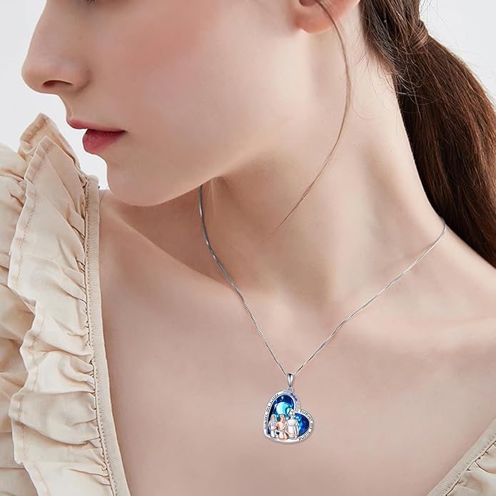 AOBOCO Gifts for Sister 2 3 Sisters Necklace for Women Sterling Silver Sister Crystal Pendant Jewelry Birthday Christmas Gifts for Friend Female Friendship Lasts Forever