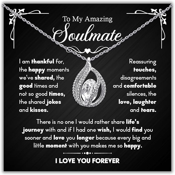 TRYNDI To My Wife Necklace from Husband - Soulmate, Girlfriend, Fiance Gift for Anniversary, Birthday, Christmas, Valentine's Day, Mother's Day - Romantic Wife Christmas Gift ideas