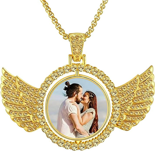 CLYLIFE Picture Necklace Personalized Photo,Custom Disc/Heart Pendant for Men Women Dad Mom Customized Necklace with Chain Photos Memorial Gifts for Mother's Day, Birthday, Anniversary