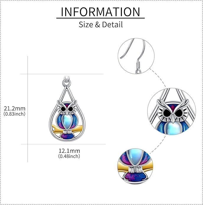 Animal Earrings 925 Sterling Silver Dangle Earrings Leverback Earrings Animal Jewelry for Women