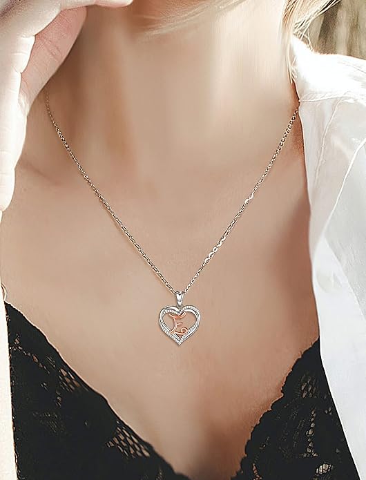 INFUSEU Unique Initial Necklaces for Women Girls Small Heart Letter Jewelry, Meaningful Personalized Gifts