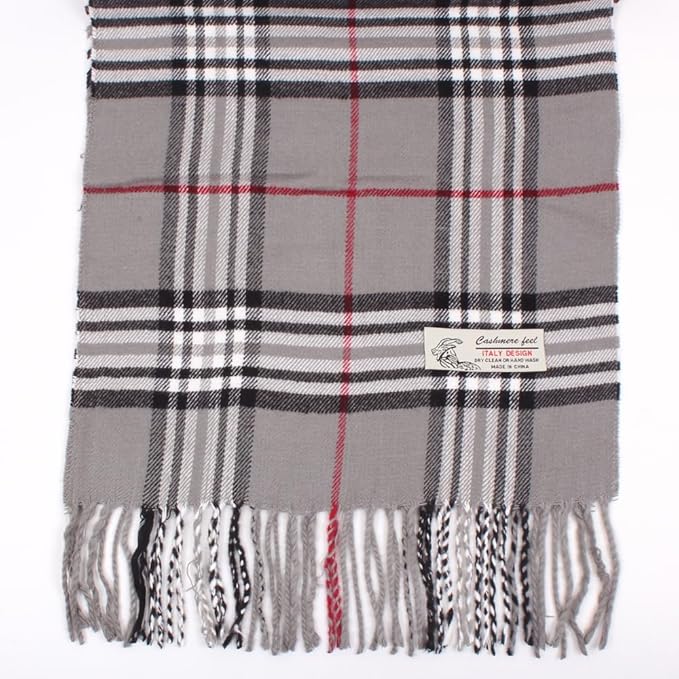 TZ Promise Tartan Plaid Cashmere Feel Classic Soft Luxurious Winter Scarf For Men Women