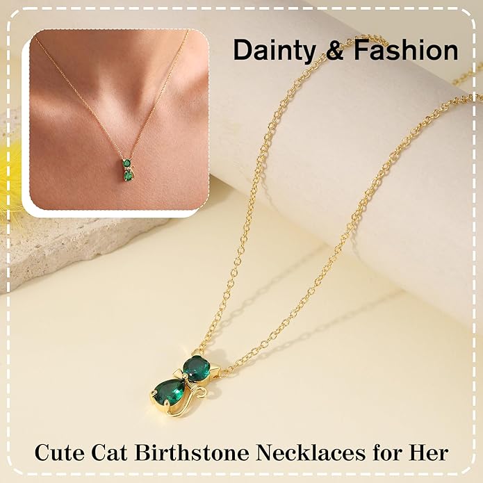 JSJOY Gold Birthstone Necklace for Women Dainty Birthstone Pendant Necklace for Teens Birthday Gifts Jewelry for Mothers Wife Grandma Graduation Gifts for Teenagers