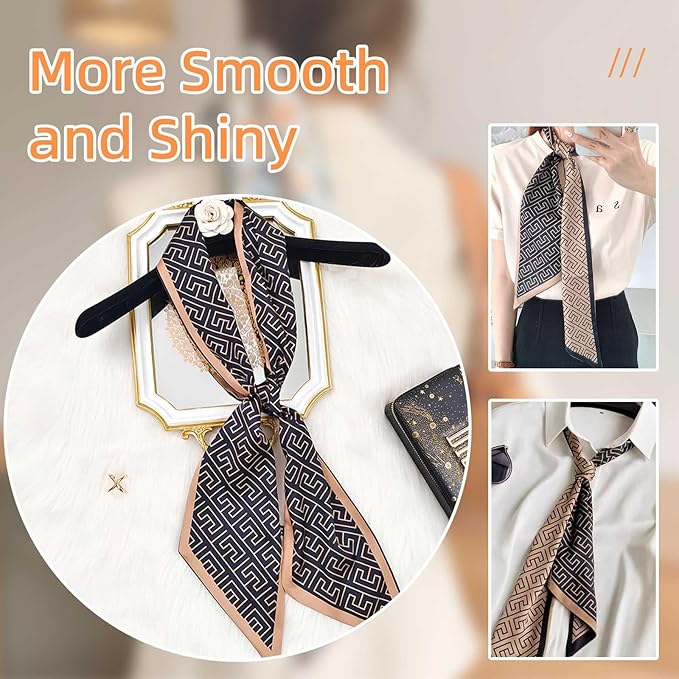 Dailyacc Hair Scarf for Women Fashion Silky Satin Headscarf Wrap Breathable Lightweight Neck Scarves For Handbag
