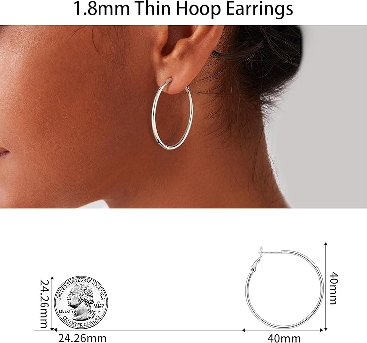 Gacimy Gold Hoop Earrings for Women 14K Gold Plated, 925 Sterling Silver Post Hypoallergenic Earrings Hoops for Women