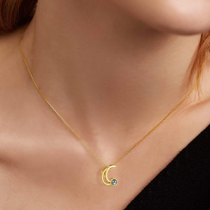 Custom4U Personalized Initial Picture Necklace for Women, Projection Necklace with Picture Inside, Gold/Silver Letter Pendant Necklace, Custom Photo Gifts for Mom Wife Birthday Valentines