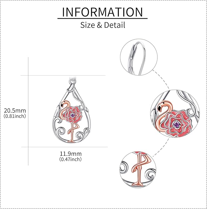 Animal Earrings 925 Sterling Silver Dangle Earrings Leverback Earrings Animal Jewelry for Women