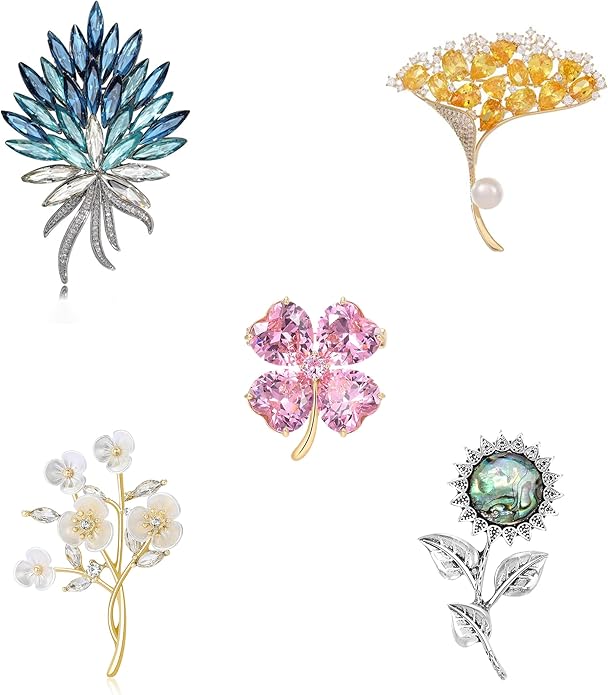 Brooch Set Gift Box for Women Rhinestone Zircon Animal Pin Christmas Birthday Holiday Gift for Wife Girlfriend Mother