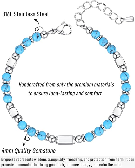 Tiny Gemstone Beaded Bracelets for Women Teen Girls, You are Awesome Jewelry Gifts for Women, Friends, Sister, Mom, Daughter...