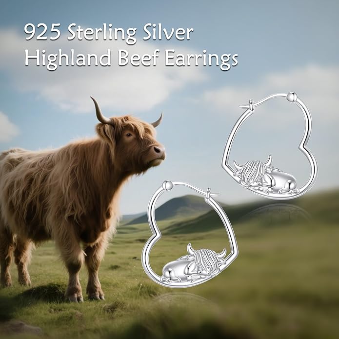 YFN Animal Earrings Sterling Silver Animal Heart Hoop Dangle Earrings Cute Jewelry Gifts for Women