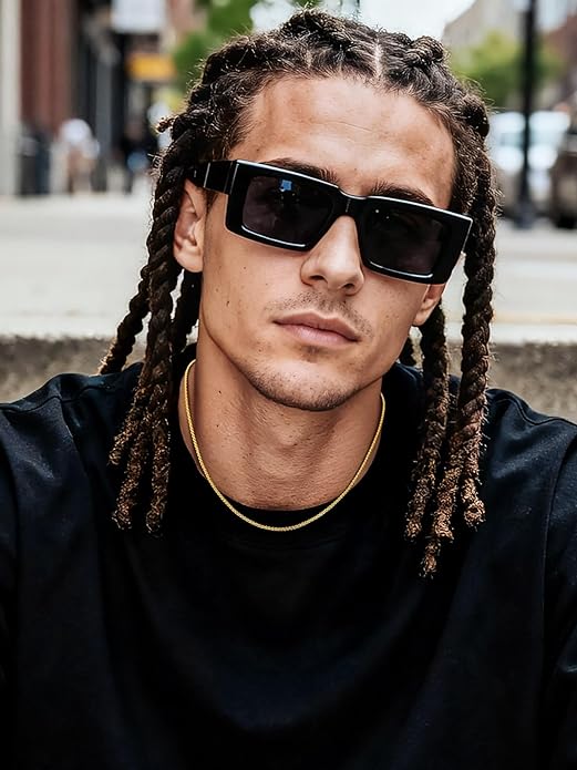 Bestyle 18K Gold Plated/Silver/Black Chain for Men, Hypoallergenic 2/4/6/8mm Stainless Steel Flat Link Chain Necklace for Men & Women Hip Hop Jewelry, 14-30"