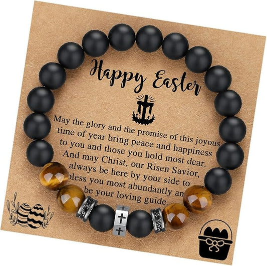 TONY & SANDY Cross Bracelet Men Cool Valentines Day Gifts for Him Teen Boys Son Grandson Nephew, Birthday Easter Christmas Gifts for Teen Boys Adults Men