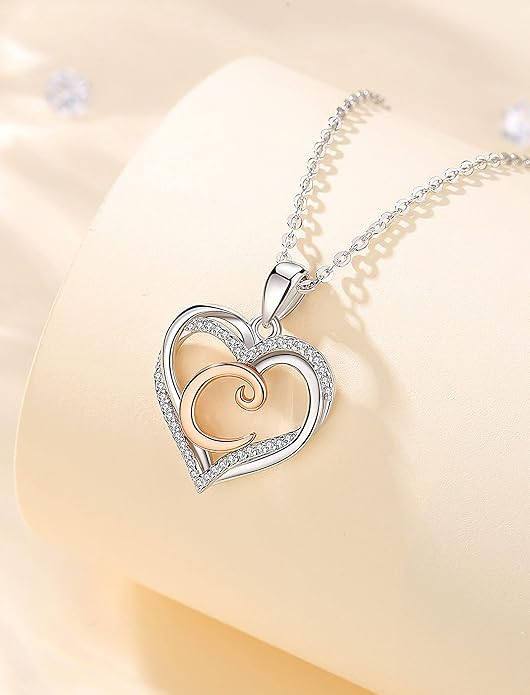 INFUSEU Unique Initial Necklaces for Women Girls Small Heart Letter Jewelry, Meaningful Personalized Gifts