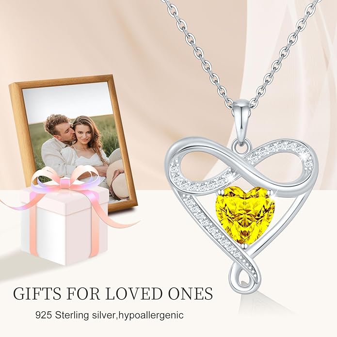 925 Sterling Silver Infinity Necklace - Exquisite Silver Jewelry for Women, Love Heart Necklace for Birthday, Anniversary, Valentine’s Day - Ideal Gift for Girlfriend, Wife, Mom, or Her