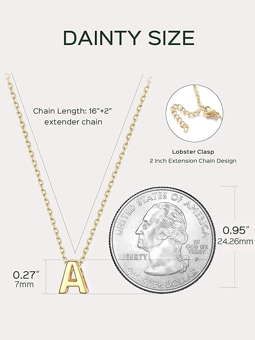 ChicSilver 925 Sterling Silver Initial Necklace for Women Dainty Letter Jewelry Personalized Gift