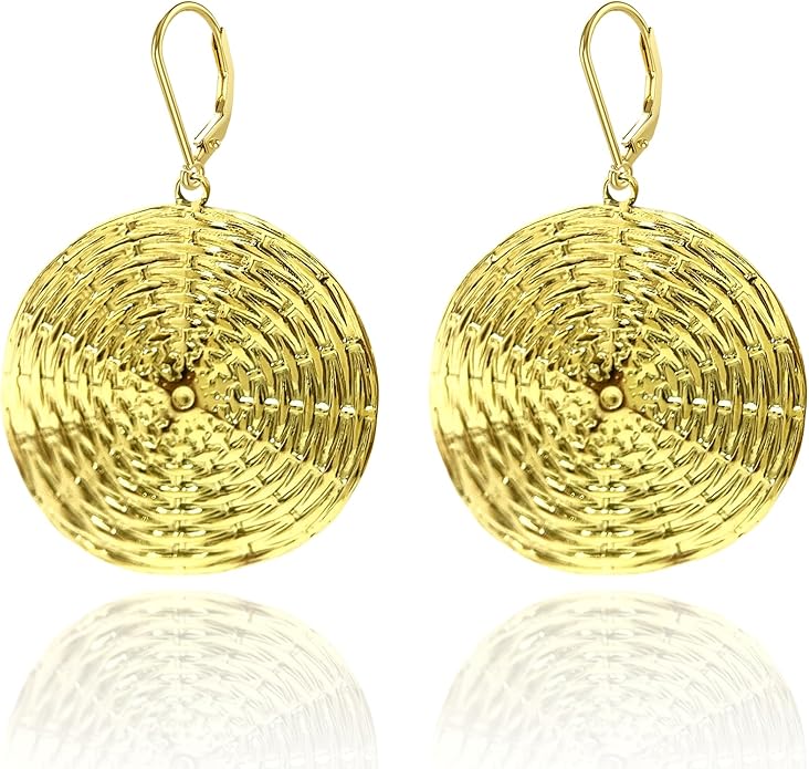 Silver Round Hoop Earrings for Women,18K Gold Hypoallergenic, Tarnish-Resistant, Vacation, Chunky & Gold Plated Dangle Earrings, Trendy Statement Jewelry Gift Idea