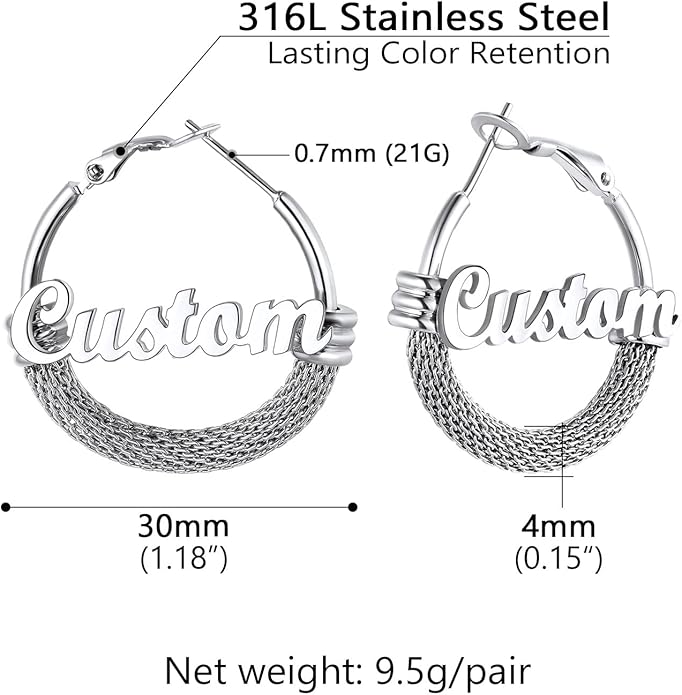 PROSTEEL 30/40/60/80/100mm Chunky Hoop Earrings For Women Gold Plated/Black Stainless Steel Hoops Earrings Statement Jewelry