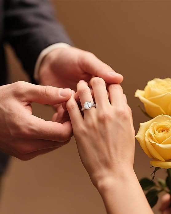 Moissanite Wedding Band Wedding Rings for Women D Color VVS1 Clarity, 925 Sterling Silver with 18K White Gold Plated Engagement Ring Anniversary Band Ideal Gift for Women Size 5~10
