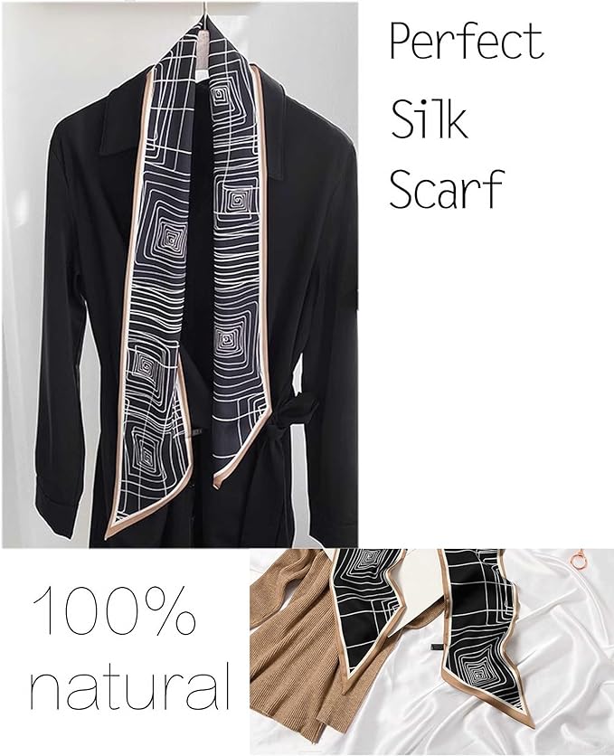 kcctoo 59" Mulberry Silk Like Head Scarf Women's Fashion Square Neck Satin Scarfs for Bag Hair Scarves Gift 59 * 5.9”