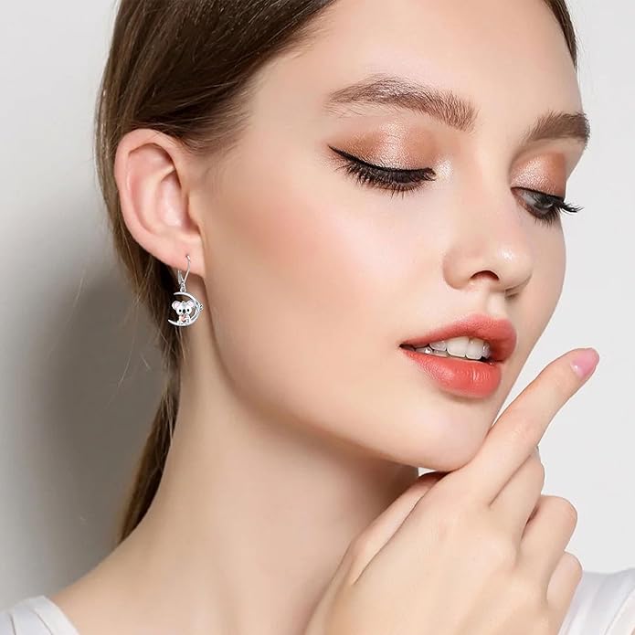 Animal Earrings 925 Sterling Silver Dangle Earrings Leverback Earrings Animal Jewelry for Women