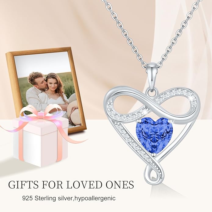 925 Sterling Silver Infinity Necklace - Exquisite Silver Jewelry for Women, Love Heart Necklace for Birthday, Anniversary, Valentine’s Day - Ideal Gift for Girlfriend, Wife, Mom, or Her