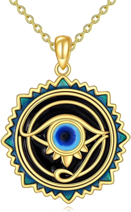 Evil Eye Necklace 925 Sterling Silver Evil Eye Pendant Necklace Greek Protection Jewelry Gifts Lucky Necklace for Women Men