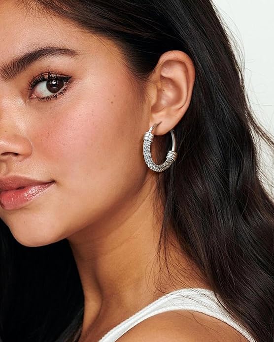 PROSTEEL 30/40/60/80/100mm Chunky Hoop Earrings For Women Gold Plated/Black Stainless Steel Hoops Earrings Statement Jewelry