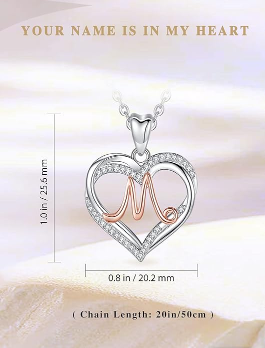 INFUSEU Unique Initial Necklaces for Women Girls Small Heart Letter Jewelry, Meaningful Personalized Gifts