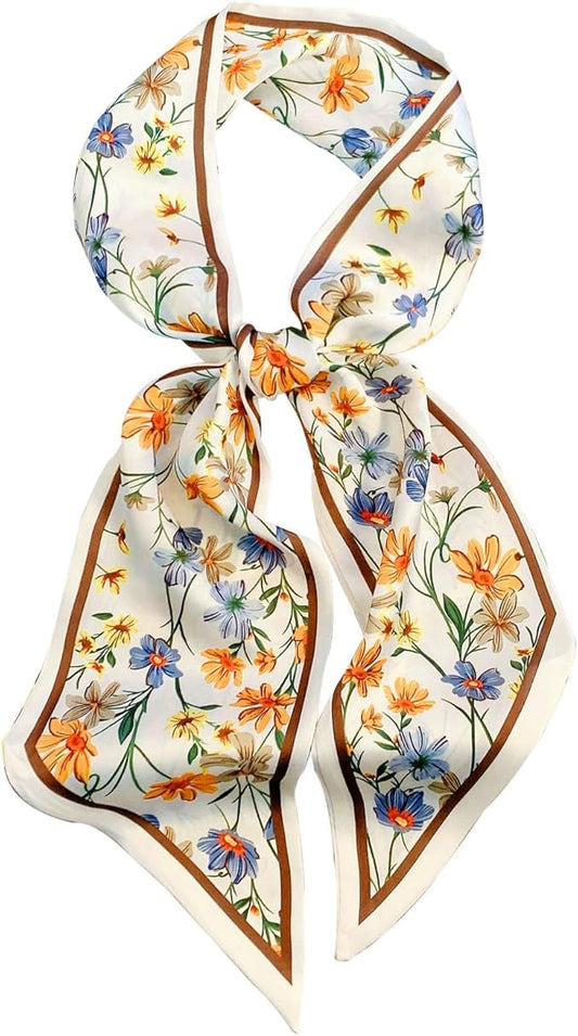 Hioyiwse Head Scarf Hair Neck Scarves For Women Purse Bag Scarfs For Handbags Silky Long Thin Satin Headscarf Fashion