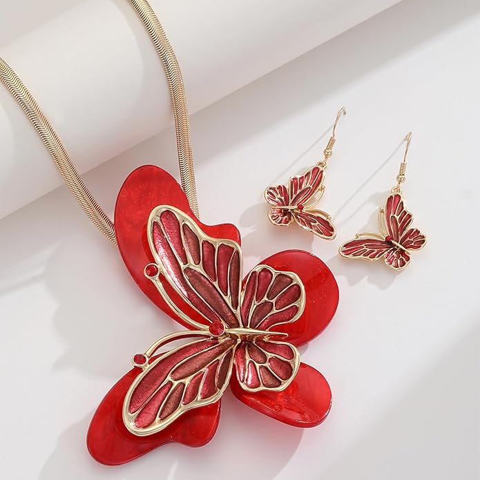 Vintage Chunky Statement Jewelry Set Retro Leaf Floral Geometric Bohemian Boho Bib Necklace Earring Set Fashion Costume Jewelry for Women Girls Wedding Party Prom Unique Gift