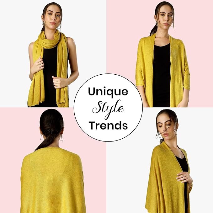 ROSERA Cashmere 100% Cashmere Knitted Wrap Pashmina Shawl Extra Large Scarf Stole for Women Travel