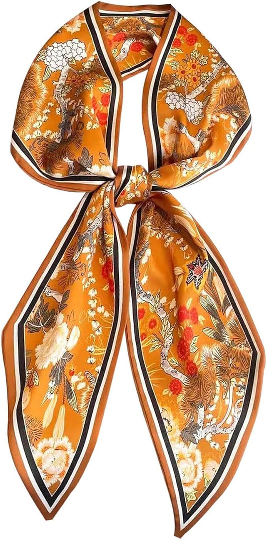 Hioyiwse Head Scarf Hair Neck Scarves For Women Purse Bag Scarfs For Handbags Silky Long Thin Satin Headscarf Fashion