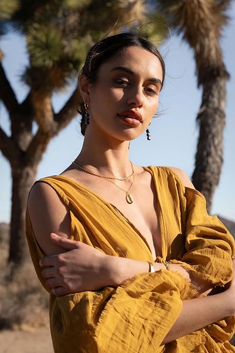 CANEVINKA 18K Gold Plate Coin Pendant Necklace for Women Dainty Compass Sunflower Necklaces Personalized Chain Layered Jewelry