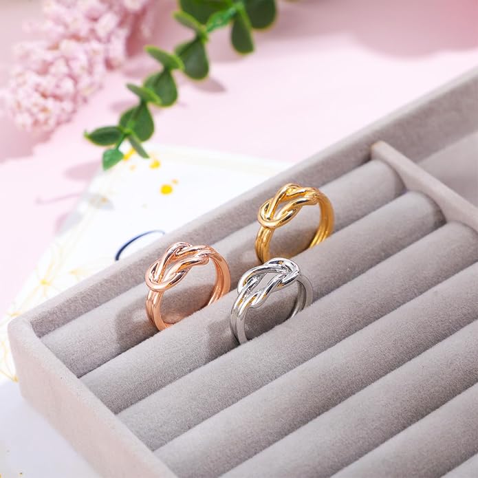 3 PCS Scarf Ring Double Layered Knot Silk Scarf Ring Brooch for Women Statement Dainty Scarfs Holder Rings Double Line Shawl Scarves Buckle Wrap Clasp Clip Finger Size for T-Shirt Clasp Dress Clothing