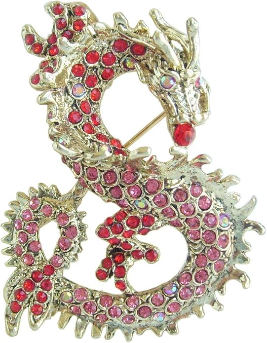 Art Style 2.36" Dragon Brooch Pin Pendant Austrian Crystal BZ2980