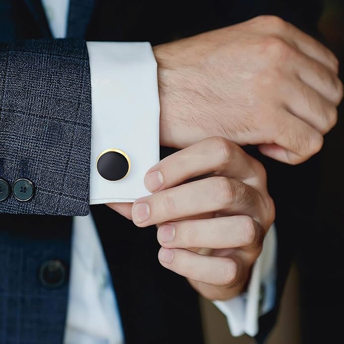 Dannyshi Cufflinks for Men Classic Wedding Business Shirt Cuff Links Set Gifts with Box