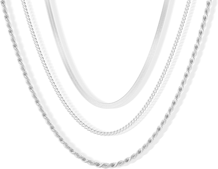 Freekiss Herringbone Necklace for Women,Dainty Gold Necklace,14k Gold Plated Snake,Gold Chain Choker Necklaces,Simple Gold Layered Necklaces,Gold Jewelry Gift for Women