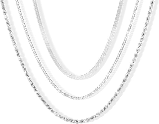 Freekiss Herringbone Necklace for Women,Dainty Gold Necklace,14k Gold Plated Snake,Gold Chain Choker Necklaces,Simple Gold Layered Necklaces,Gold Jewelry Gift for Women