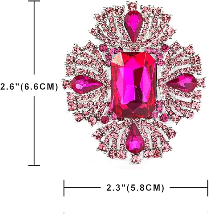 YOQUCOL Vintage Austrian Crystal Rhinestone Flowers Shaped Brooch Pin for Women Girls Lapel Pin for Sweater,Coat Dress Accessories