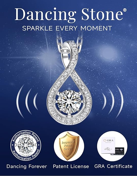 MomentWish Necklace for Women, Sparkling Gift for Her, 1Carat Moissanite Heart Pendent for Her, 925 Sterling Silver Dance Necklace for Anniversary Christmas Valentines