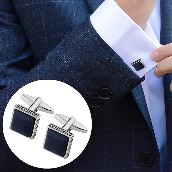 Dannyshi Cufflinks for Men Classic Wedding Business Shirt Cuff Links Set Gifts with Box