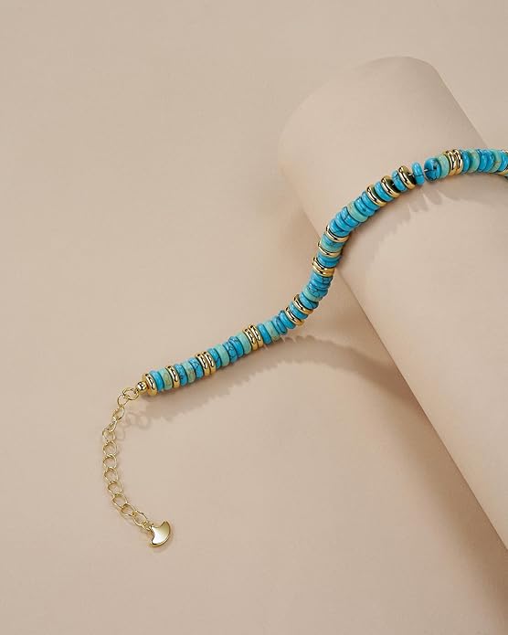 Colorful 18K Gold Plated Bracelets for Women, Stack Bangle Beaded Stone Jewelry Accessories Set for Woman, Trendy Fashion Jewelry Gifts