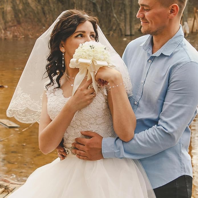 Zeffy Gold Pearl Necklace for Women, Dainty 14K Gold/Silve Plated Layered Pearl Choker Pearl Earrings Pearl Bracelets Wedding Trendy Gold Jewelry Set for Women Gifts