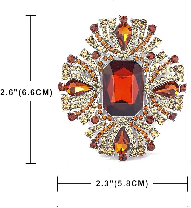 YOQUCOL Vintage Austrian Crystal Rhinestone Flowers Shaped Brooch Pin for Women Girls Lapel Pin for Sweater,Coat Dress Accessories