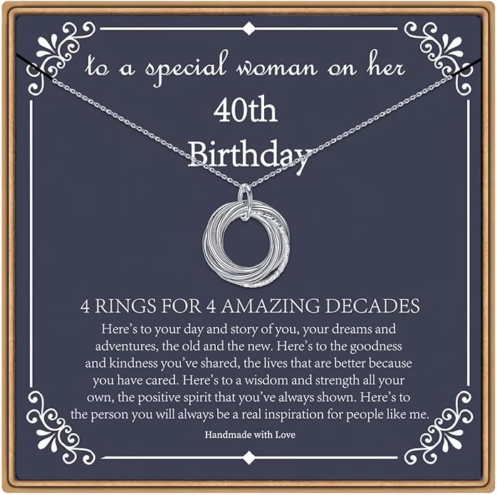 IEFLIFE Birthday Gifts for Women, Sterling Silver Necklaces, 40th 50th 60th 70th 80th 90th Birthday Necklace, 40 50 60 70 80 90 Years Old Birthday Gifts, 4 5 6 7 8 9 Decade Birthday Jewelry for Women