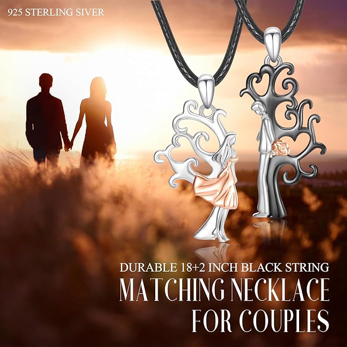 OHAYOO Dragon Phoenix Matching Necklace for Couples 925 Sterling Silver Yin Yang Pendant Necklaces for Couples Jewelry for Him and Her