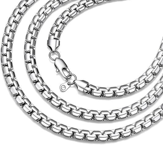 Bestyle 18K Gold Plated/Silver/Black Chain for Men, Hypoallergenic 2/4/6/8mm Stainless Steel Flat Link Chain Necklace for Men & Women Hip Hop Jewelry, 14-30"