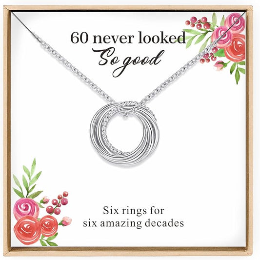 Birthday Gifts for Women Sterling Silver 30th 40th 50th 60th 70th 80th 90th Birthday Necklace For Her 3 4 5 6 7 8 9 Decade Jewelry 30 40 50 60 70 80 90 Years Old