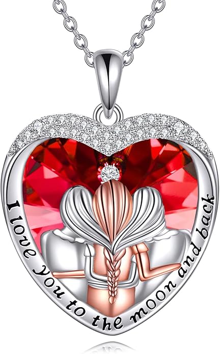 POPKIMI 925 Sterling Silver Sister Necklace - Birthday Gift for Sisters, Mom, Daughter - Always My Sister Forever My Friend Crystal Necklace for 2/3/4/5 Sisters